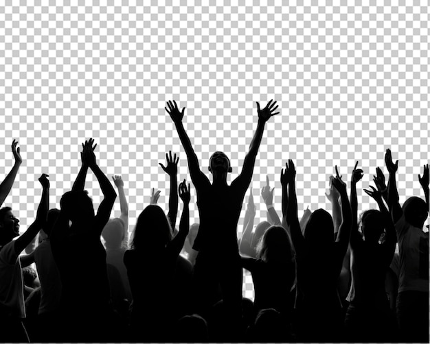 PSD silhouette of a party audience in black