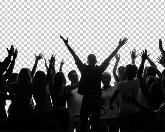 PSD silhouette of a party audience in black