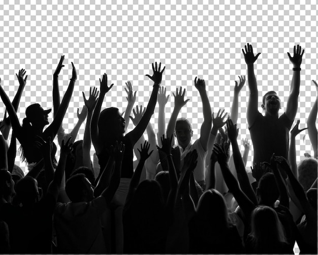 PSD silhouette of a party audience in black