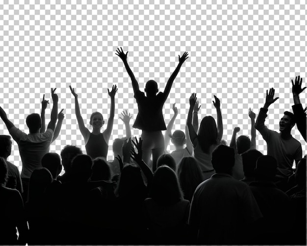 Silhouette of a party audience in black