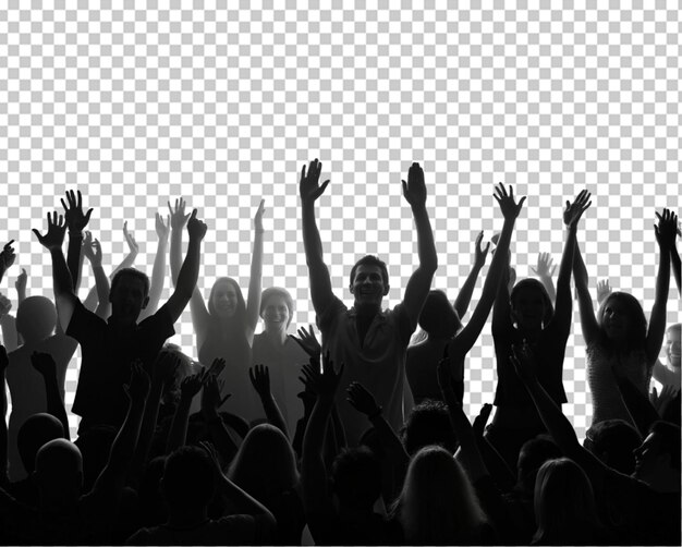 PSD silhouette of a party audience in black