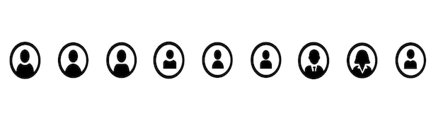 Silhouette Profile Icon Vector Minimalist Round Circle with Male Face for Apps UI Design amp Anonym