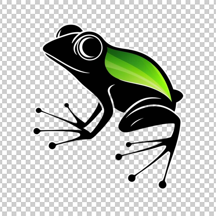 PSD silhouette vector illustration of a frog sitting isolated on a white background