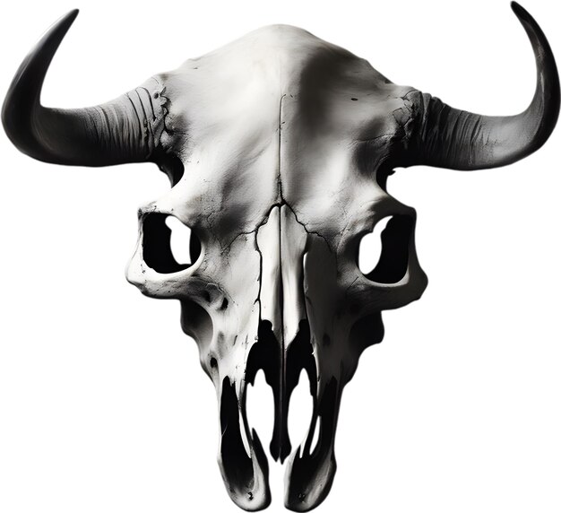 Silhouetted buffalo skull clipart