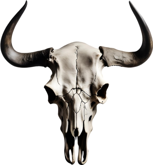 PSD silhouetted buffalo skull clipart