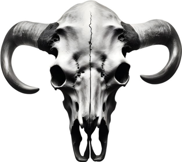 PSD silhouetted buffalo skull clipart