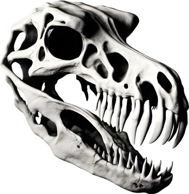 PSD silhouetted dinosaur skull clipart