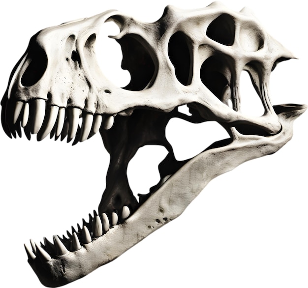 PSD silhouetted dinosaur skull clipart