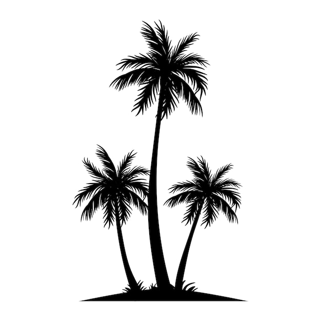 Silhouetten illustratie van een palmboom