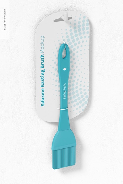 Silicone basting brush hanging on wall mockup