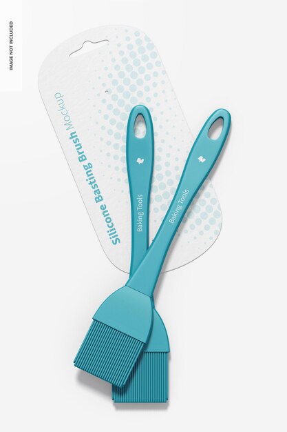 Silicone Basting Brushes Mockup, Top View