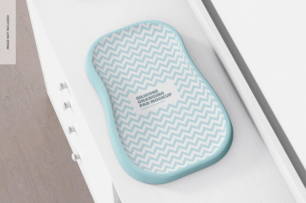 silicone changing pad mockup, high angle view