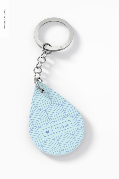 PSD silicone keychain mockup, perspective