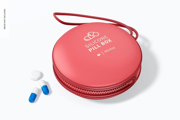 Silicone pill box mockup