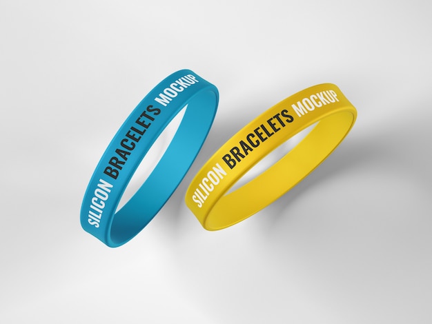 PSD silicone rubber bracelet mockup