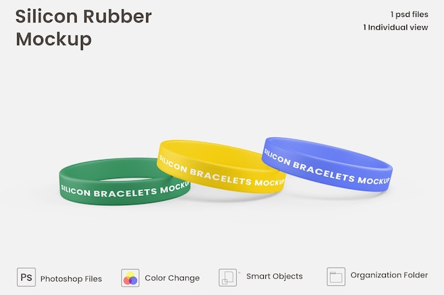 Silicone rubber bracelet mockup