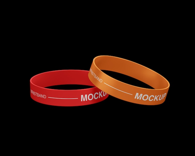 Silicone rubber wristband or bracelet mockup design