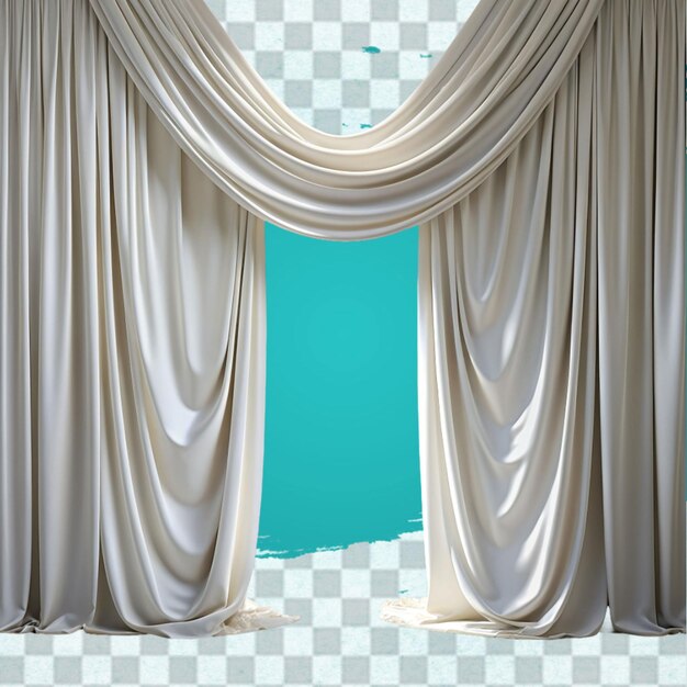 PSD silk curtain alone isolated on transparent background