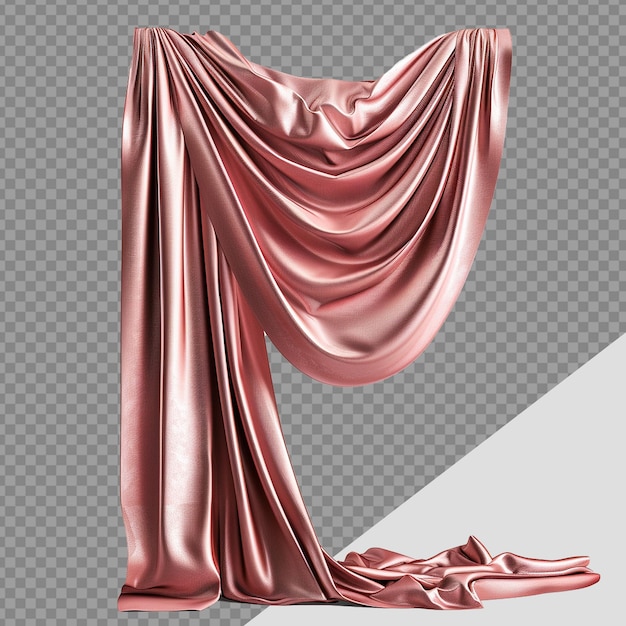 PSD silk curtain png isolated on transparent background