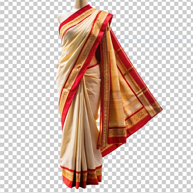 PSD silk dhoti sari on transparent background