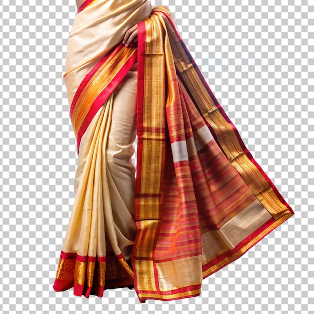 PSD sari dhoti di seta su sfondo trasparente