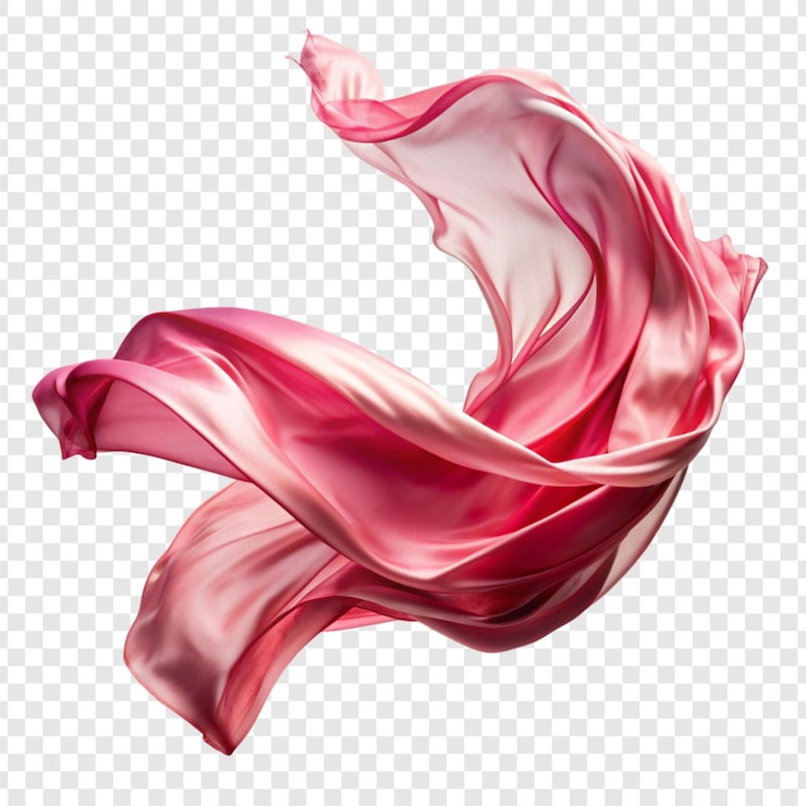 PSD silk flying isolated on transparent background
