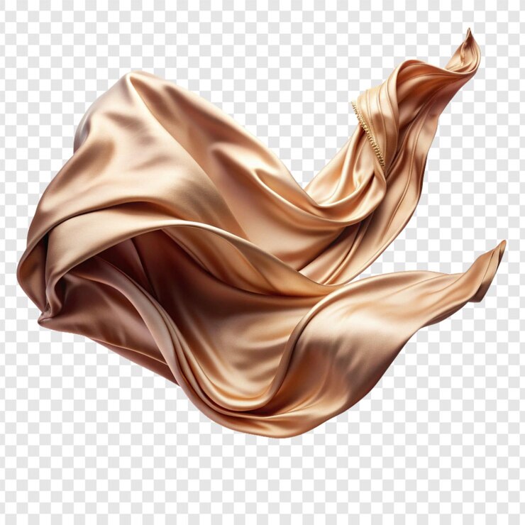 PSD silk flying isolated on transparent background