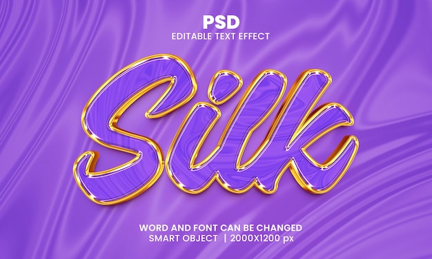 PSD silk luxury 3d editable photoshop text effect style with background
