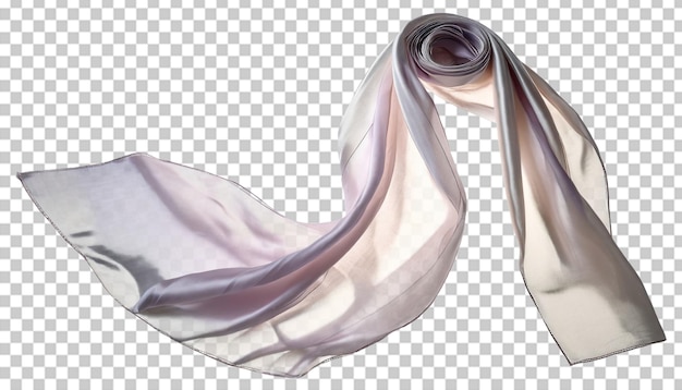 PSD Шелковый шарф, изолированный на прозрачном фоне.