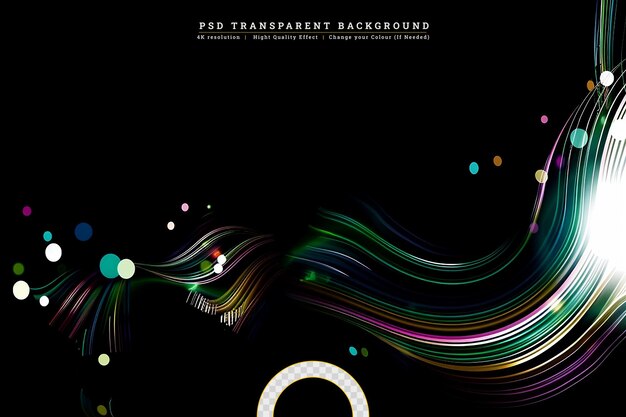 PSD silk smooth lines on black liquid fluid color waves illustration