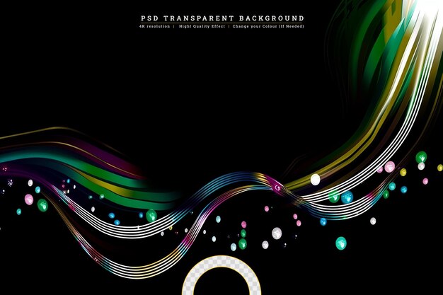 PSD silk smooth lines on black liquid fluid color waves illustration