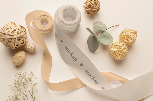 PSD silk tape real context mockup