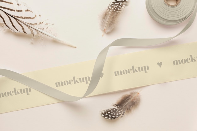 PSD silk tape real context mockup