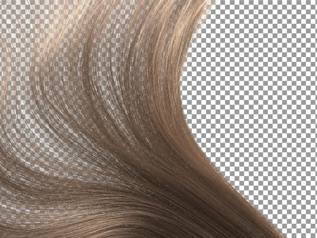 PSD silky girl brown hairs with transparent background