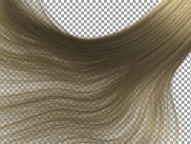 PSD silky girl wawy hairs with transparent background