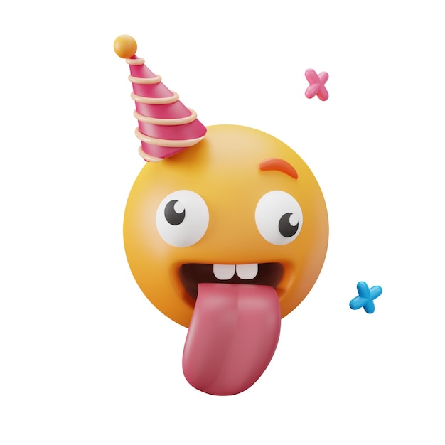 PSD icona 3d sciocca per la festa emoji