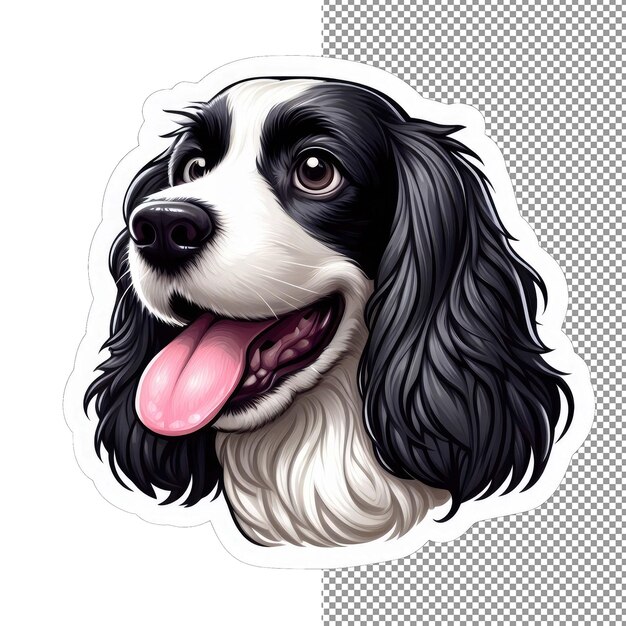 PSD silly pooch tongueout dog's antics sticker