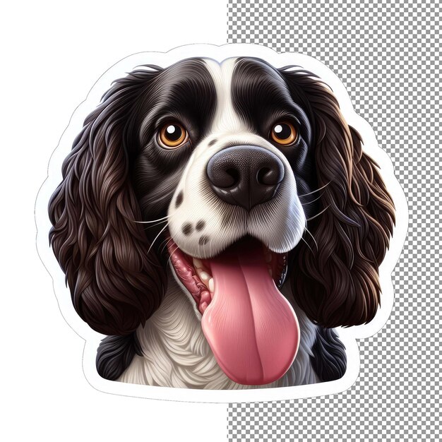 PSD silly pooch tongueout honden antics sticker