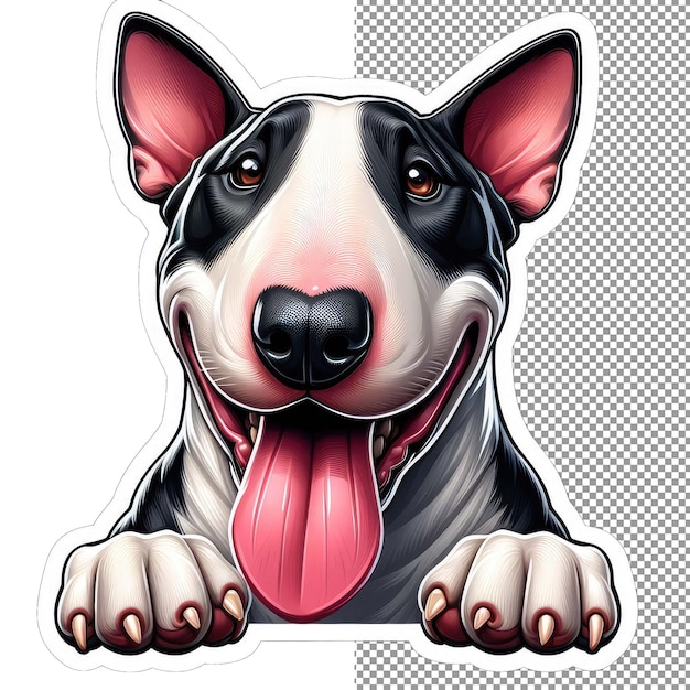 PSD silly pooch tongueout honden antics sticker