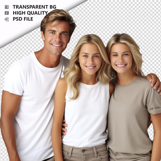 PSD silna biała rodzina ultra realistyczny styl białe tło