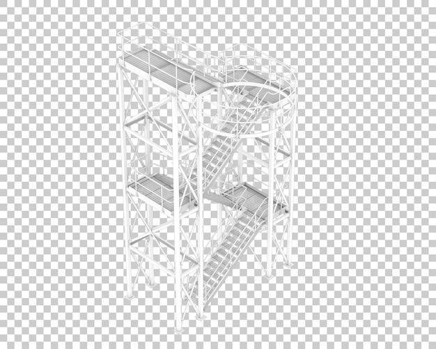 透明な背景の 3 d レンダリング図に分離されたサイロ階段