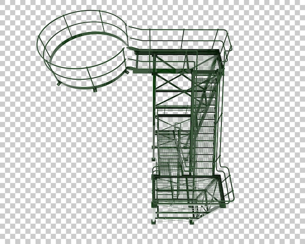 PSD scala silo isolata su sfondo trasparente 3d rendering illustrazione
