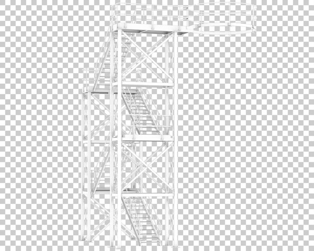 Scala silo isolata su sfondo trasparente 3d rendering illustrazione