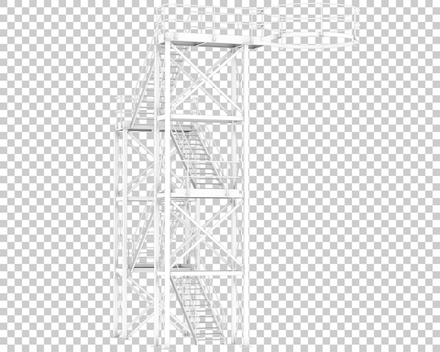 透明な背景の 3 d レンダリング図に分離されたサイロ階段