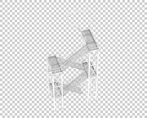 PSD silo staircase isolated on transparent background 3d rendering illustration