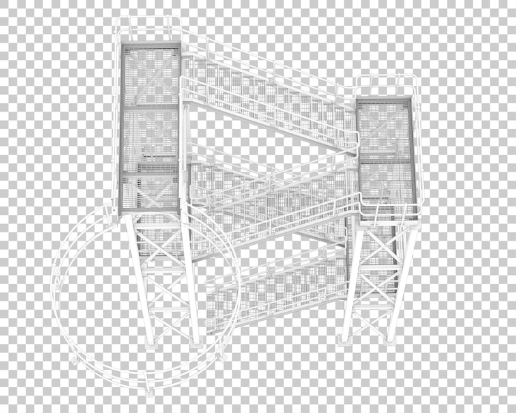 PSD silo staircase isolated on transparent background 3d rendering illustration