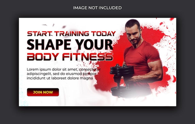 siłownia trening fitness miniatura kanału youtube i baner internetowy