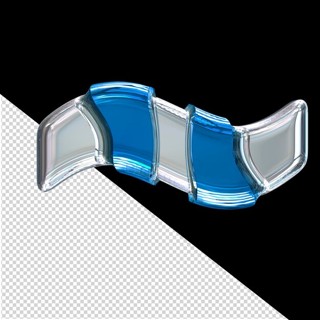 PSD silver 3d symbol with blue inlays