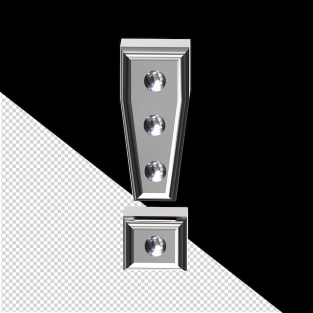 PSD silver 3d symbol with metal rivets