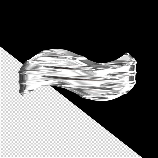 PSD silver 3d symbol with ribbed horizontal